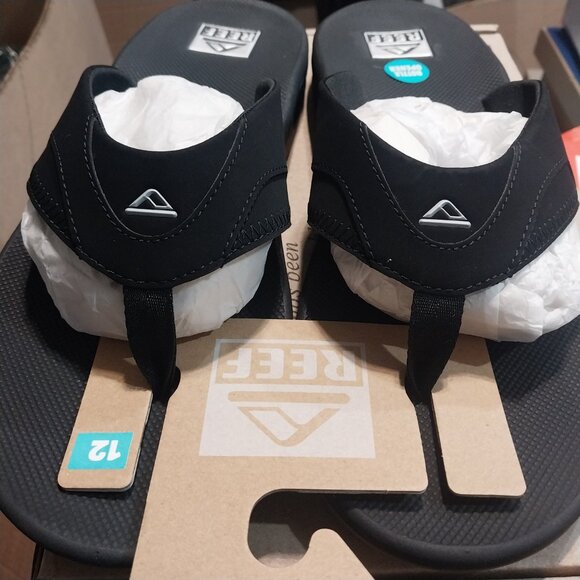 Reef Fanning US Men\'s Sandal - Black/Silver - size 12 \